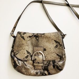 Coach Embossed Python Swingback Crossbody Purse